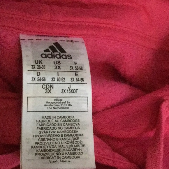Adidas Pink Hoodie 3X - Picture 6 of 6